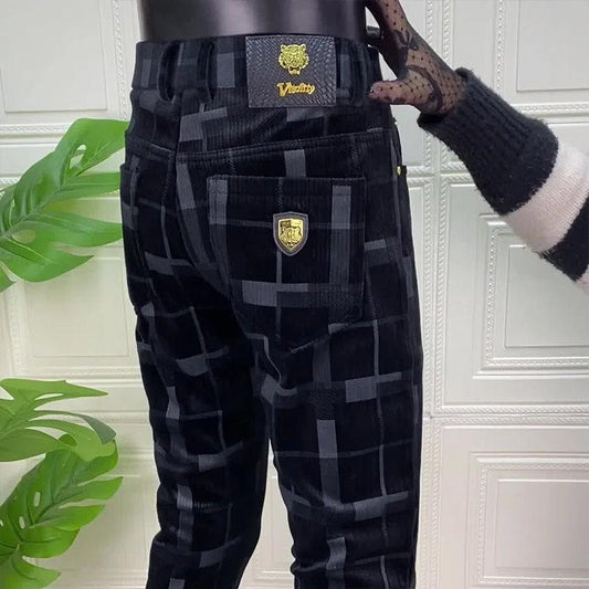 Velvet micro-elastic business trousers