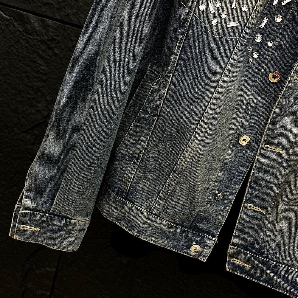 Large rhinestone denim jacket