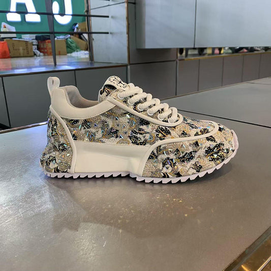 Dazzling rhinestone trendy sneakers