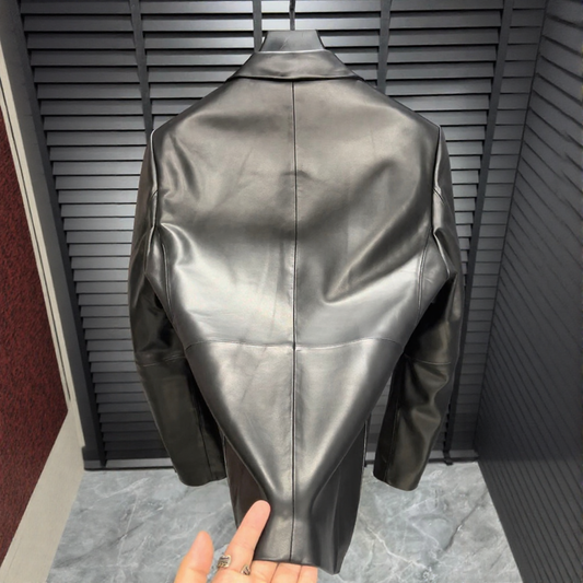 Oiled leather blazer