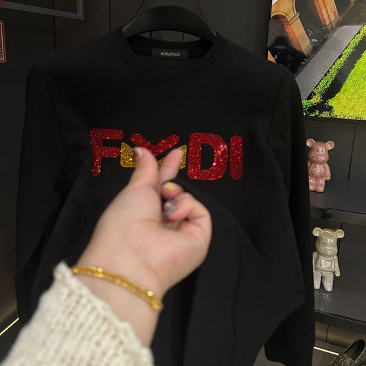 Trendy Rhinestone Eye Sports Top