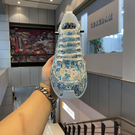 Triangular diamond sparkling casual shoes