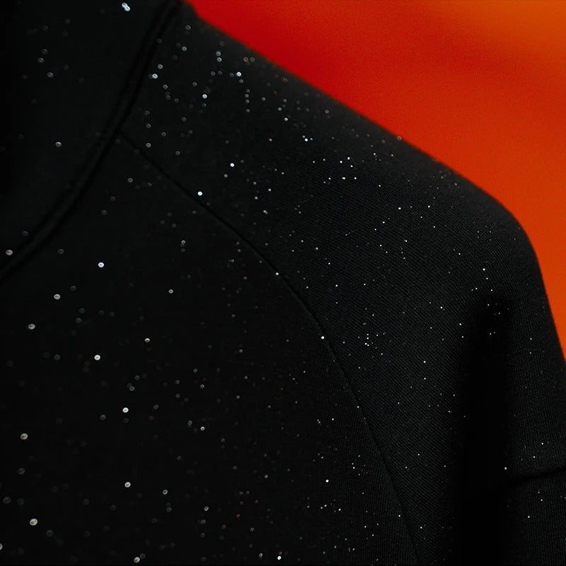 Star Fleck Full-Zip Stand Collar Jacket