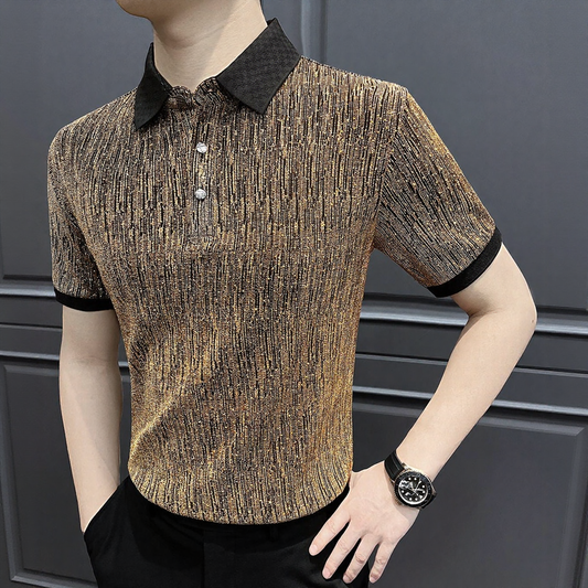 Bright silk blended stretchy and comfortable polo