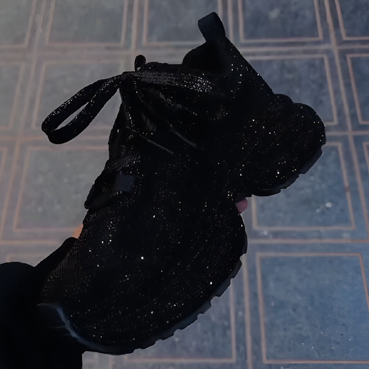 Platform rhinestone shimmering street style sneakers