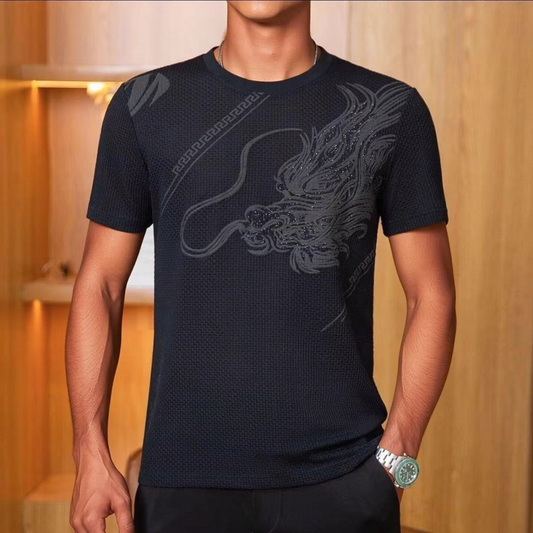 Cool and breathable rhinestone dragon T-shirt