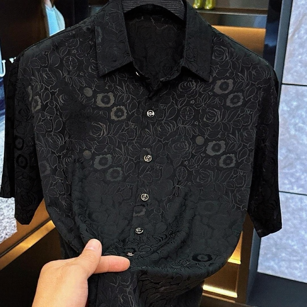 Glossy Floral Flow short-sleeves Shirt