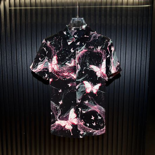 Star Glitter Draped Short Sleeve Shirt II
