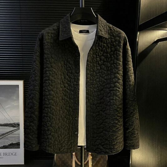 3D Bubble Texture Button Up Shirt