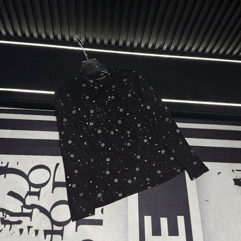 Star Print Slim Fit Men's Long Sleeve Top