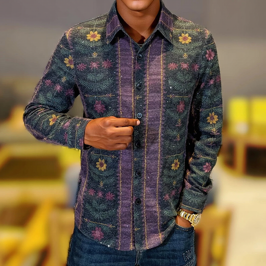 Ethnic Floral Pattern Casual Shirt