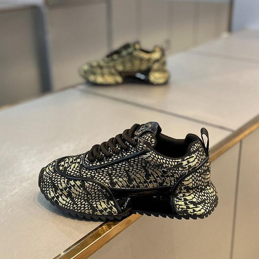 Snake-print arch support sneakers