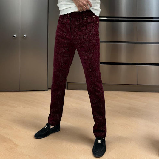 Premium flocked soft business casual pants