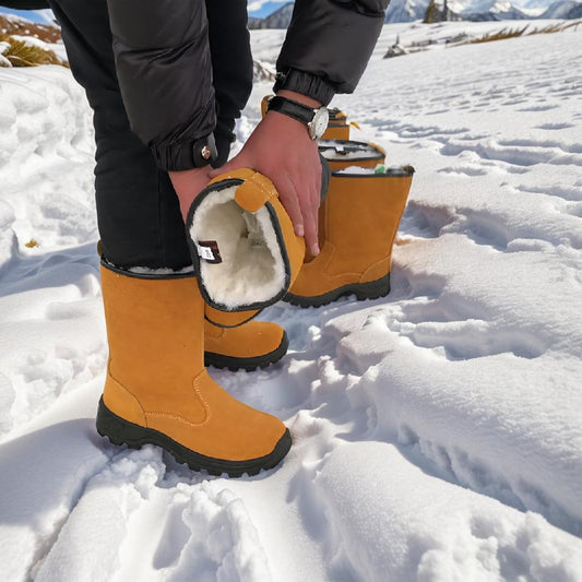 Unisex Cotton velvet waterproof and non-slip snow boots