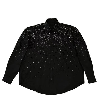 Gradient Rhinestone Long Sleeve Shirt