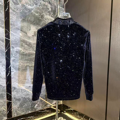 Crisp velvet star pattern top