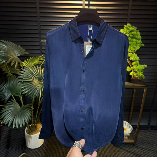 Minimal Luxury Drape Smooth Luxury Long‑Sleeve Shirt