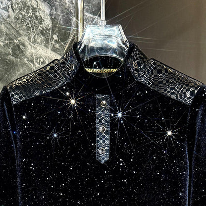 Crisp velvet star pattern top