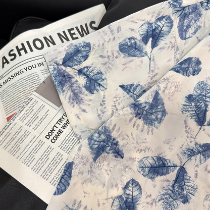 Ink Wash Leaf Allover Print Vacation Short Sleeve Shirt