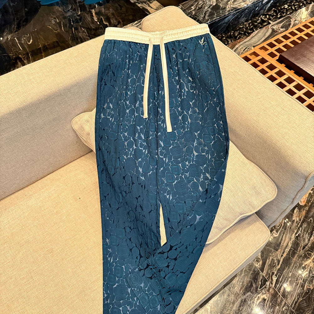 Reflective floral silky smooth cool casual pants