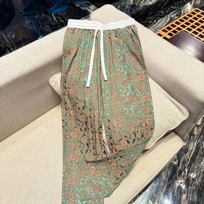 Reflective floral silky smooth cool casual pants