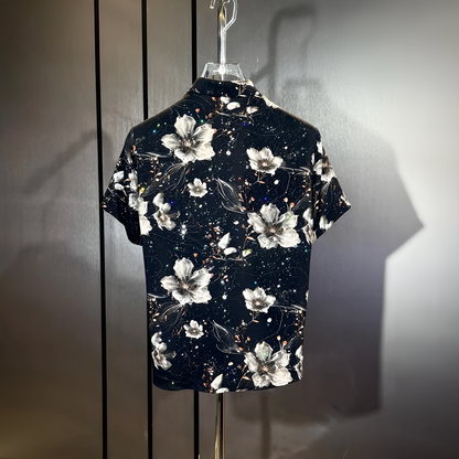 Star Glitter Draped Short Sleeve Shirt II