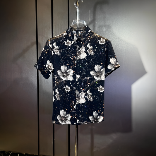 Star Glitter Draped Short Sleeve Shirt II