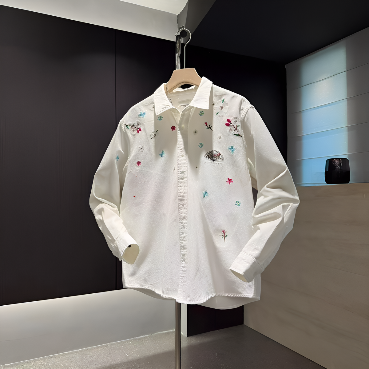 Floral Embroidery Casual Shirt
