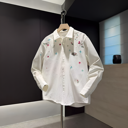 Floral Embroidery Casual Shirt