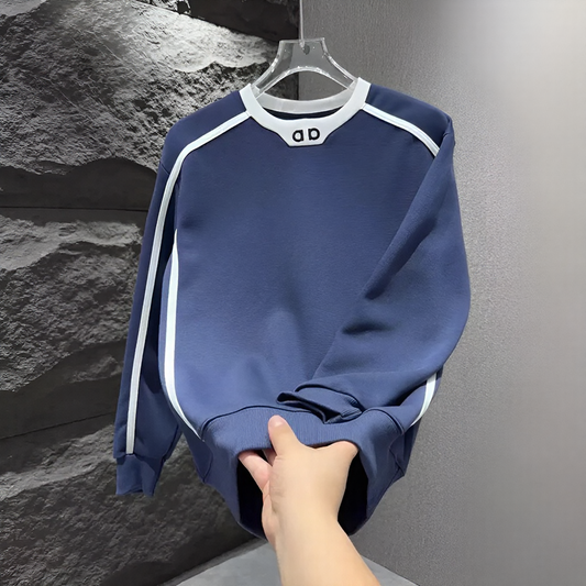Contrast Shoulder Line Crew Sweatshirt