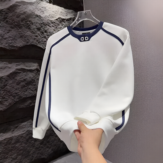 Contrast Shoulder Line Crew Sweatshirt