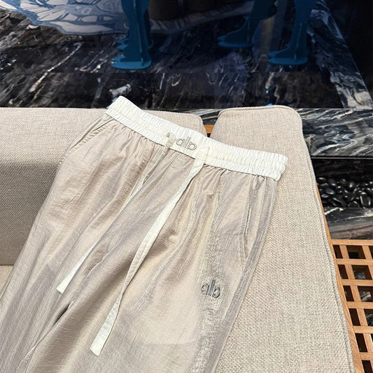 Acetate fabric silky smooth and cool casual pants