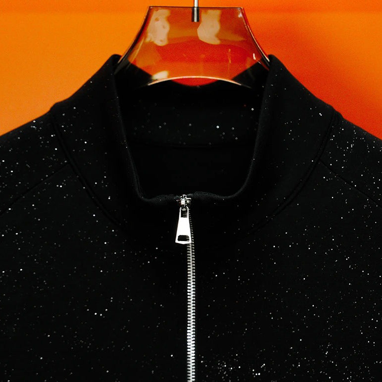 Star Fleck Full-Zip Stand Collar Jacket