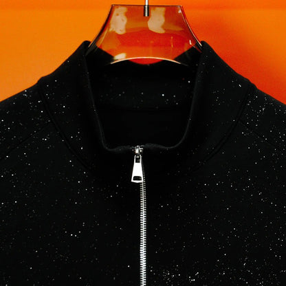 Star Fleck Full-Zip Stand Collar Jacket