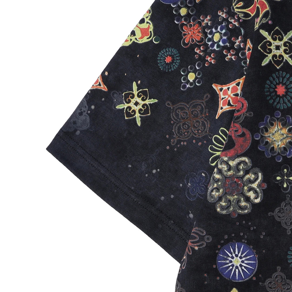 National Geometric Full Print Loose Crew Neck T-Shirt