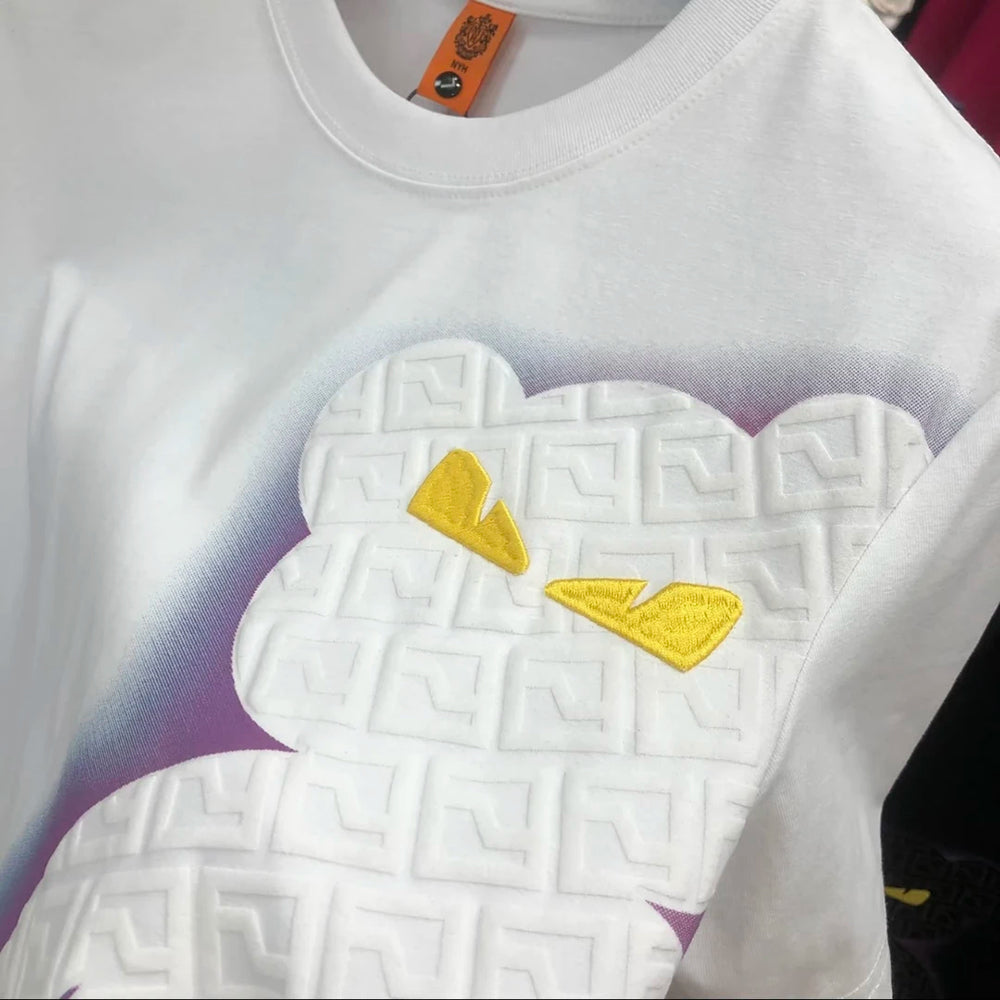 Embossed Bear Gradient Atmosphere Crew Neck Tee