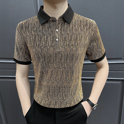 Bright silk blended stretchy and comfortable polo