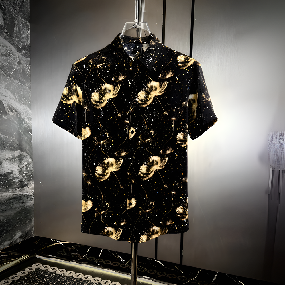 Star Glitter Draped Short Sleeve Shirt II