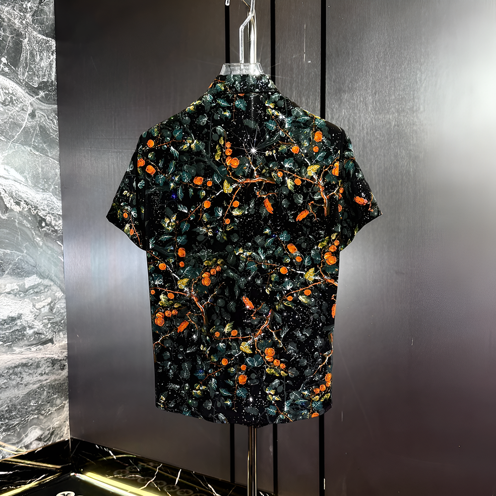 Star Glitter Draped Short Sleeve Shirt II