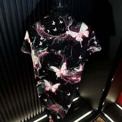 Star Glitter Draped Short Sleeve Shirt II
