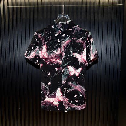 Star Glitter Draped Short Sleeve Shirt II