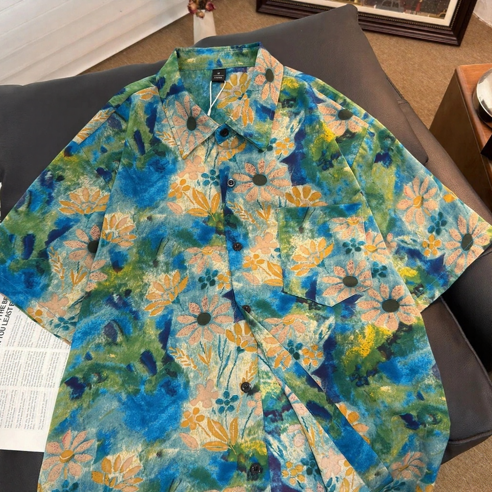 Full-Print Casual Short Sleeve Shirt
