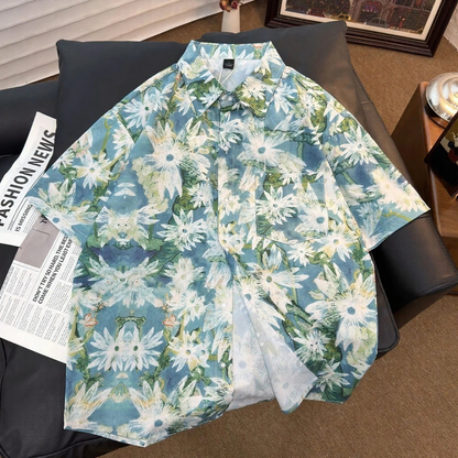 Full-Print Casual Short Sleeve Shirt