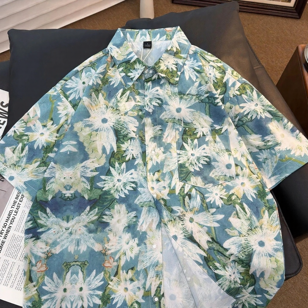 Full-Print Casual Short Sleeve Shirt