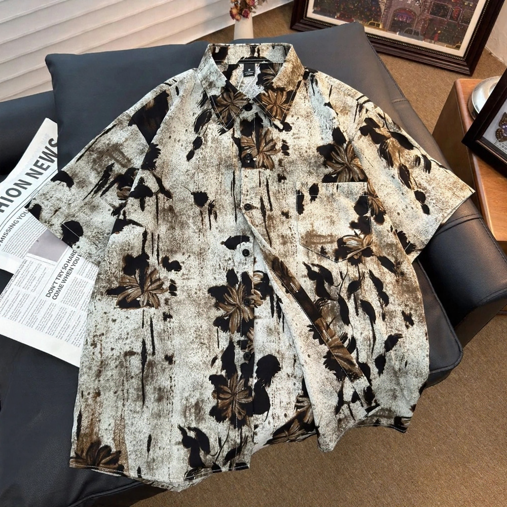 Full-Print Casual Short Sleeve Shirt