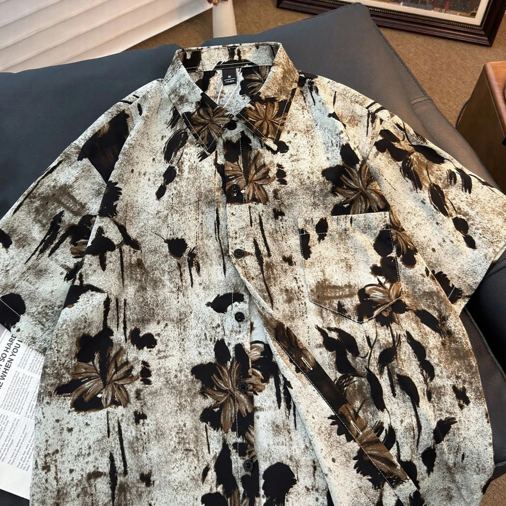 Full-Print Casual Short Sleeve Shirt