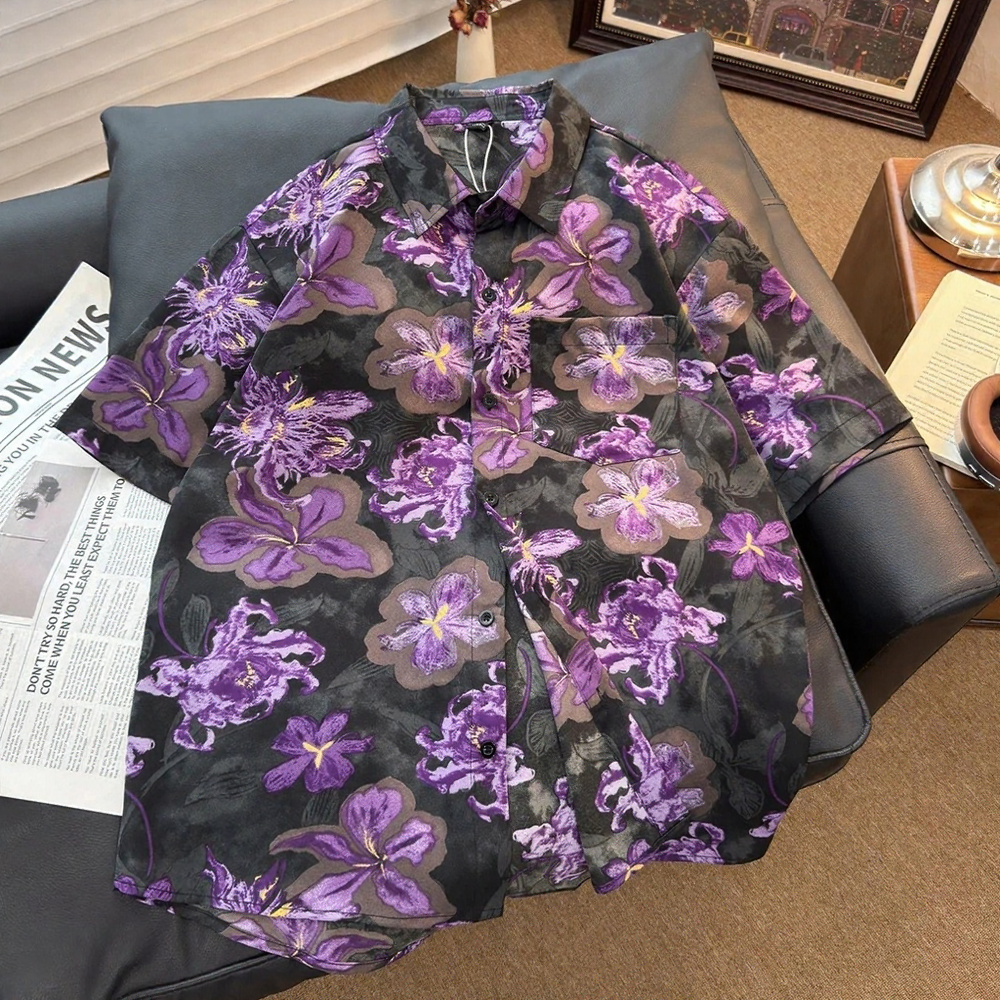 Full-Print Casual Short Sleeve Shirt