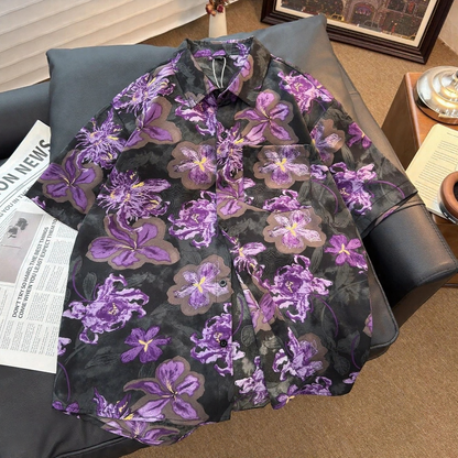 Full-Print Casual Short Sleeve Shirt