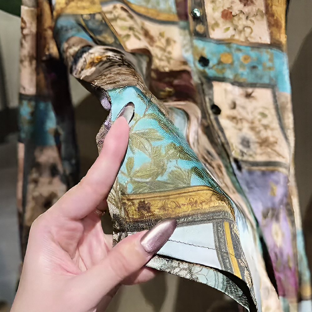 Retro Oil‑Painting Style Casual Shirt