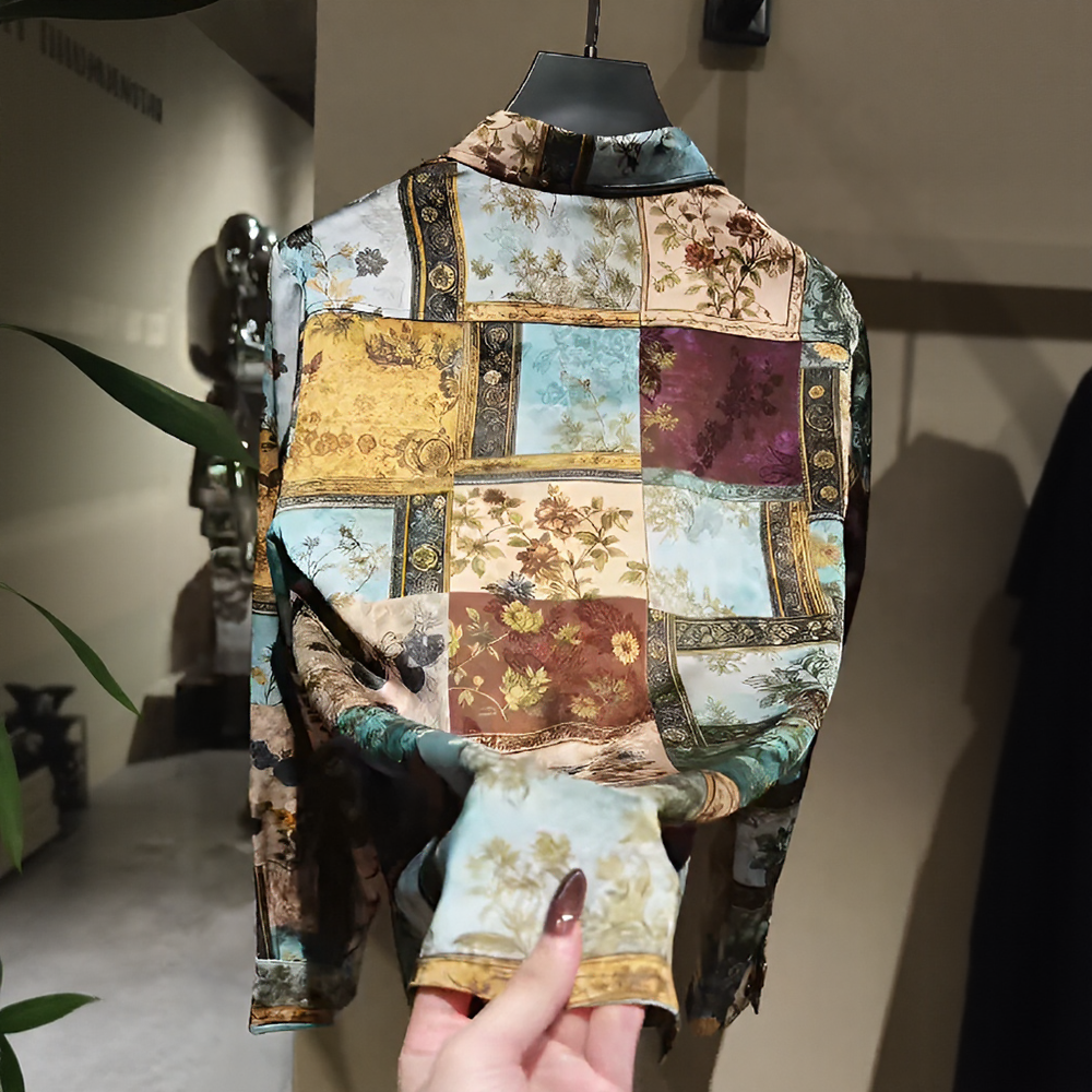 Retro Oil‑Painting Style Casual Shirt